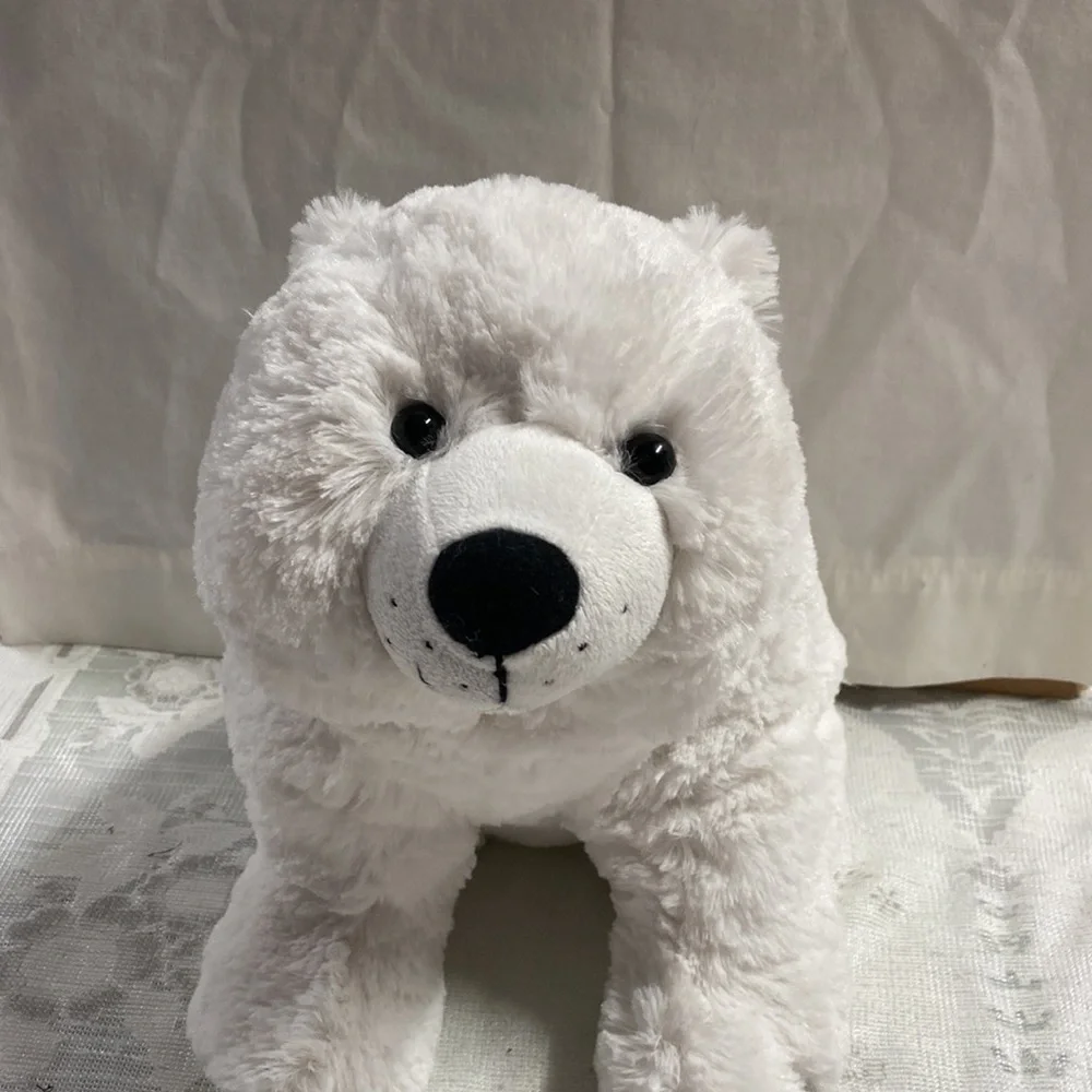 Kohl’s Cares White Fluffy Polar Bear Plush Stuffed Animal 11”